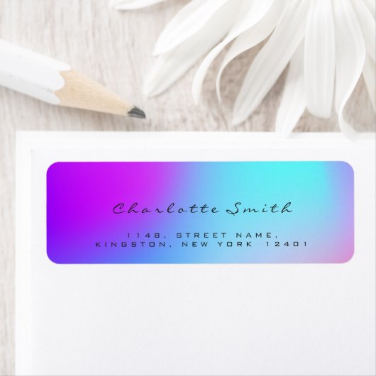 Minimaal zwart ombre roze retouradres labels (Insitu)