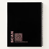 Minimaal Zwart Roze Logo Haar Stylist Motto Notitieboek (Achterkant)