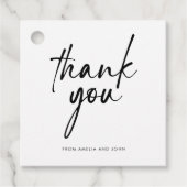 Minimaal Zwart Schrift Elegant Vierkant Bedankt Bedankjes Labels (Voorkant)