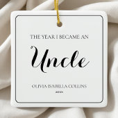 Minimaal zwart script Eenvoudige eerste kerst oom Keramisch Ornament