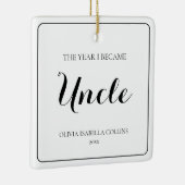 Minimaal zwart script Eenvoudige eerste kerst oom Keramisch Ornament (Rechts)