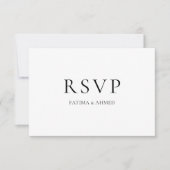 Minimaal Zwart Script Modern Moslim Bruiloft RSVP Kaartje (Voorkant)