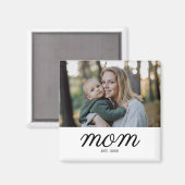 Minimaal Zwart Script Moeder Gevestigd Foto Magneet (Voorkant / Achterkant)