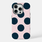 Minimaal zwart stippenpatroon iPhone hoesje (Achterkant)