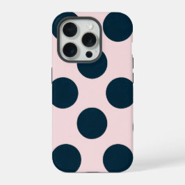 Minimaal zwart stippenpatroon iPhone 15 pro case