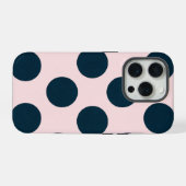 Minimaal zwart stippenpatroon iPhone hoesje (Achterkant horizontaal)