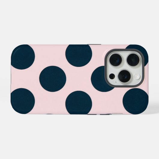 Minimaal zwart stippenpatroon iPhone hoesje (Achterkant horizontaal)