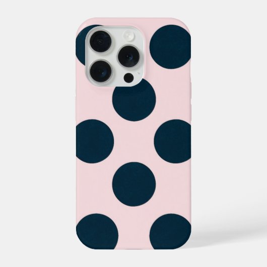 Minimaal zwart stippenpatroon iPhone hoesje (Achterkant)