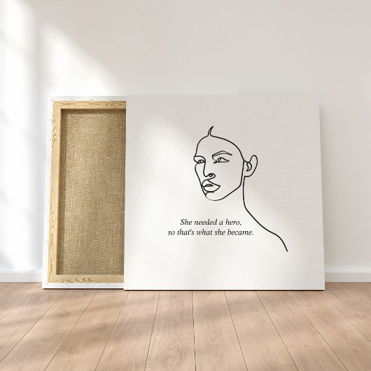 Minimaal zwart werd ze een Hero Inspiration Girl Canvas Afdruk