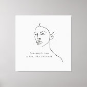 Minimaal zwart werd ze een Hero Inspiration Girl Canvas Afdruk (Voorkant)