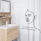 Minimaal zwart werd ze een Hero Inspiration Girl Douchegordijn