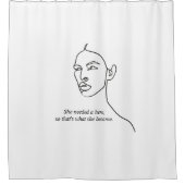 Minimaal zwart werd ze een Hero Inspiration Girl Douchegordijn (Voorkant)