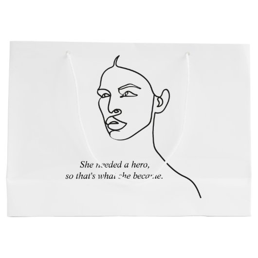 Minimaal zwart werd ze een Hero Inspiration Girl Groot Cadeauzakje (Achterkant)