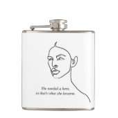 Minimaal zwart werd ze een Hero Inspiration Girl Heupfles (Voorkant)