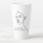 Minimaal zwart werd ze een Hero Inspiration Girl Latte Mok (Voorkant)