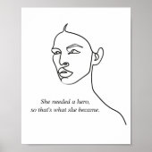 Minimaal zwart werd ze een Hero Inspiration Girl Poster (Voorkant)