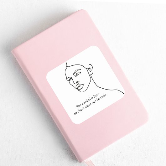 Minimaal zwart werd ze een Hero Inspiration Girl Vierkante Sticker