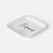 Minimaal Zwart-wit 30e verjaardagsfeestje Papieren Bordje (Gebogen)