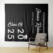 Minimaal zwart-wit Afstuderen foto achtergrond Wandkleed (In Situ (horizontaal))