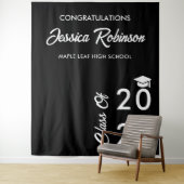 Minimaal zwart-wit Afstuderen foto achtergrond Wandkleed (In situ)