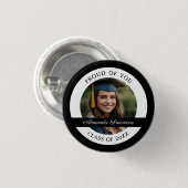 Minimaal zwart-wit Afstuderen foto Ronde Button 3,2 Cm (Voorkant /achterkant)
