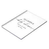 Minimaal zwart-wit Baby shower gastboek Notitieboek (Linkerzijde)