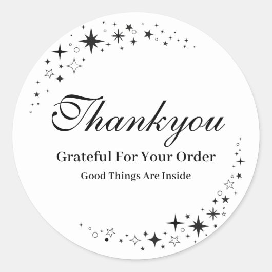 Minimaal zwart-wit Bedankt Sticker (Voorkant)