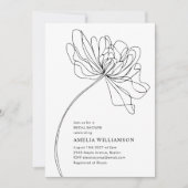 Minimaal Zwart Wit Bloem Tekening Vrijgezellenfees Kaart (Voorkant)