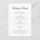 Minimaal zwart wit Bloemen Monogram Kreeft Huwelij Informatiekaartje (Voorkant)