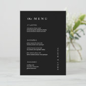 Minimaal Zwart&Wit Bruiloft MENU (Staand voorkant)
