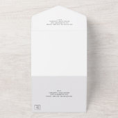 Minimaal zwart-wit Classic Elegant All In One Uitnodiging (Buitenkant)