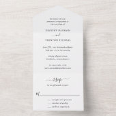 Minimaal zwart-wit Classic Elegant All In One Uitnodiging (Binnen)