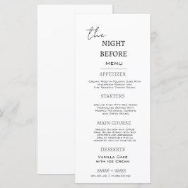 Minimaal zwart-wit de nacht voor bruiloft menu