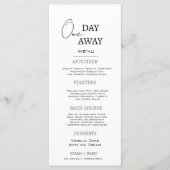 Minimaal zwart wit een dag weg repetitie diner menu (Voorkant)