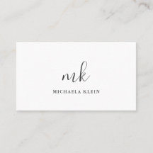 Minimaal zwart-wit en grijs script monogram