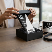 minimaal zwart-wit gesplitst Elegant Script-monogr Case-Mate iPhone Case