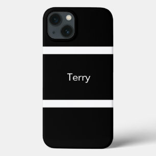 Minimaal zwart-wit gestreept gepersonaliseerd Case-Mate iPhone case