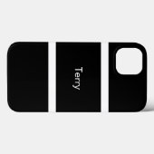 Minimaal zwart-wit gestreept gepersonaliseerd Case-Mate iPhone case (Achterkant (horizontaal))