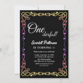 Minimaal zwart-wit gloed Lijst 1e Verjaardag Kaart (Voorkant)