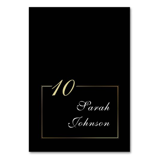 Minimaal Zwart Wit Goud Rand Elegant Script Kaart (Voorkant)