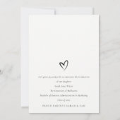 Minimaal Zwart & Wit Hart Foto Afstuderen Pet Aankondiging (Achterkant)