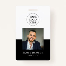 Minimaal zwart-wit Kantoor-medewerker Foto-ID QR