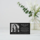 Minimaal Zwart Wit Logo QR Code Foto Coach Visitekaartje (Staand voorkant)