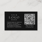 Minimaal Zwart Wit Logo QR Code Foto Coach Visitekaartje (Achterkant)