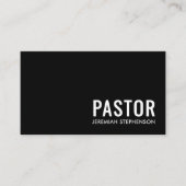 Minimaal Zwart Wit Logo QR Code PASTOR Visitekaartje (Voorkant)