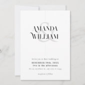 Minimaal zwart-wit met QR-code Bruiloft Kaart (Voorkant)