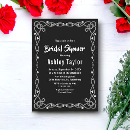 Minimaal Zwart & Wit Modern Floral Vrijgezellenfee Kaart