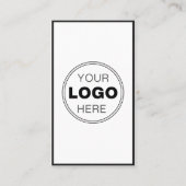 Minimaal Zwart Wit Modern QR Code Logo Visitekaartje (Voorkant)