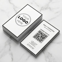 Minimaal Zwart Wit Modern QR Code Logo