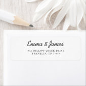 Minimaal Zwart & Wit Modern Script Bruiloft Etiket (Insitu)